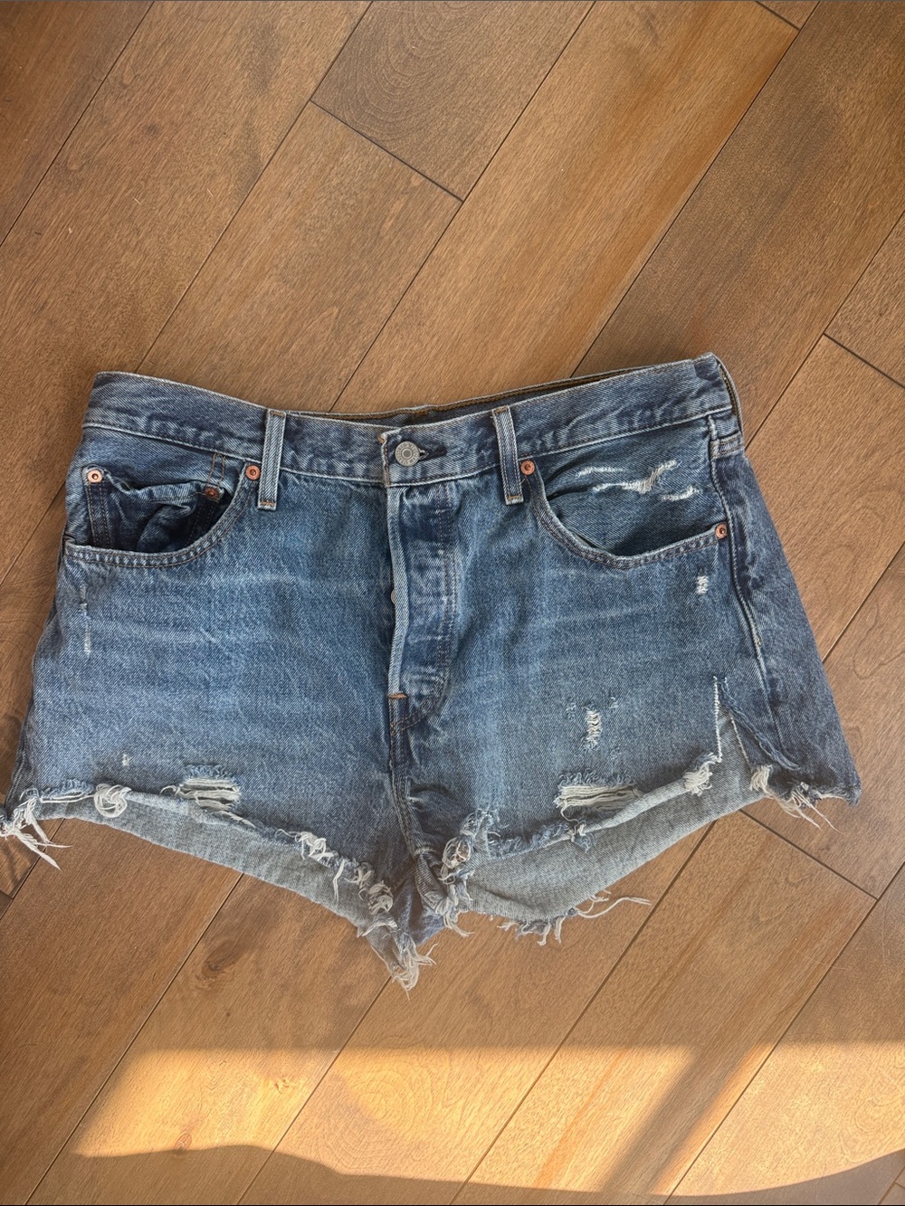 Levi's Premium 501 Distressed Cutoff Jean Shorts - 33W